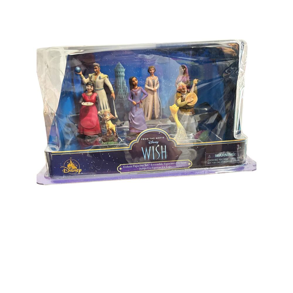 Disney Parks Wish Deluxe 8 pc Figurine Play Toy Set Asha, Star, Valenti